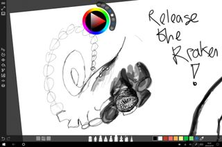 Kraken work in progress in Sketchable.