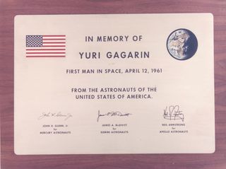 Yuri Gagarin plaque memorial
