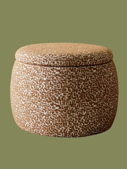 Cove Fabric Storage Ottoman in  Brown & Cream
