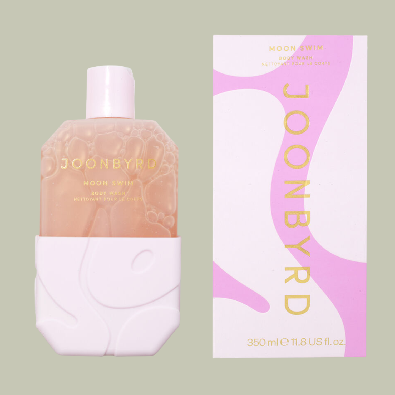 A pink bottle of body wash