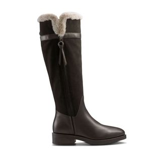 brown shearling trim boots