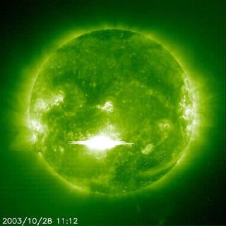 A record-breaking solar flare in 2003.