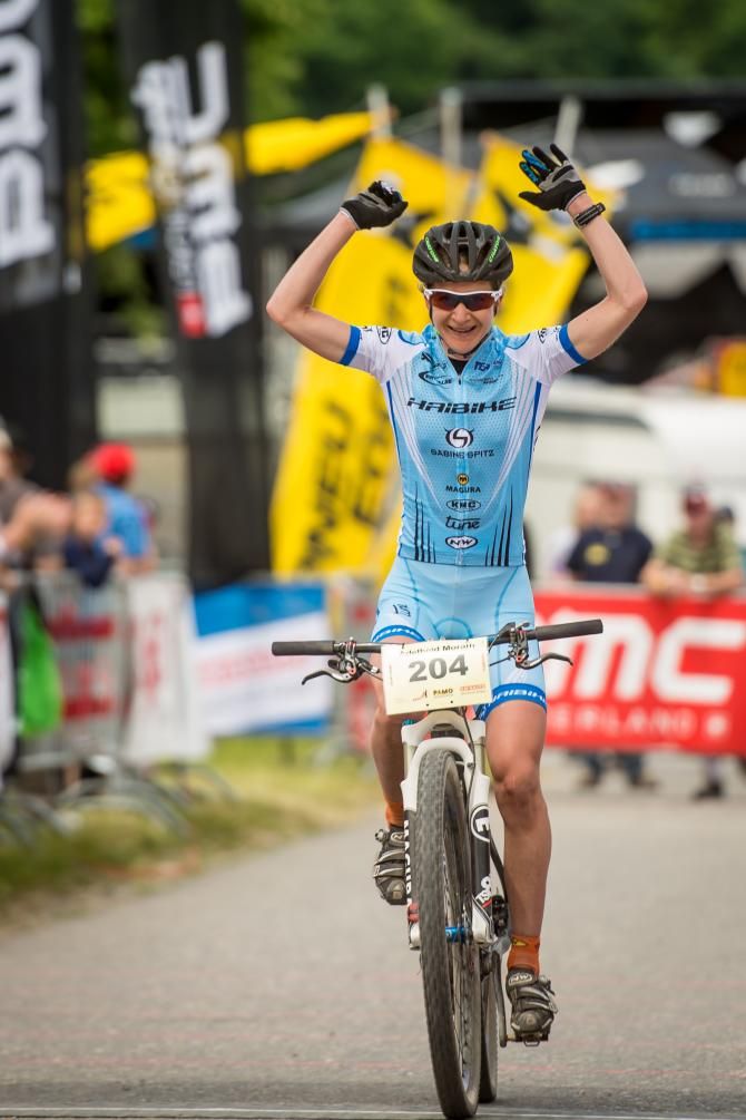 Adelheid Morath (Haibike) wins the women's race