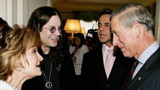 Prince Charles,Prince of Wales meets Sharon and Ozzy Osbourne and Chico at a reception at Clarence House