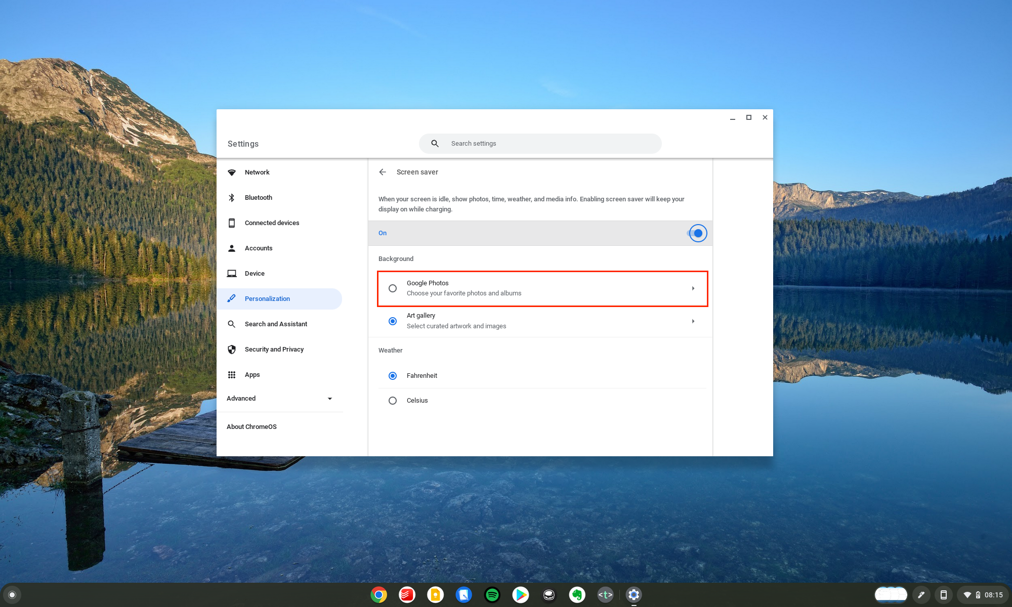 Chromebook'ta ekran koruyucuyu etkinleştirin ve özelleştirin