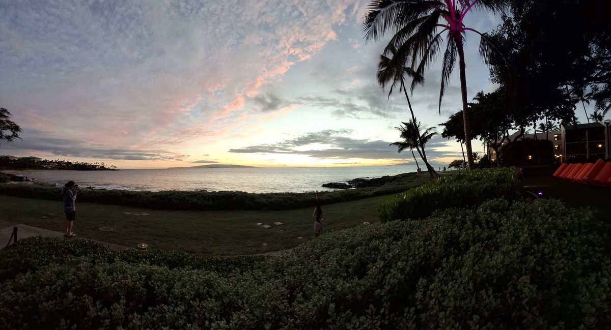 Maui shoreline at sunset panorama shot by Galaxy A35