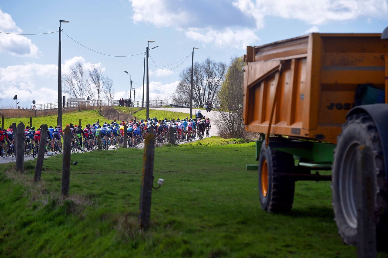 Some farming equipment on the roadside