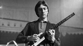 Allan Holdsworth performs on stage, Paradiso, Amsterdam, Netherlands, 15th June 1987