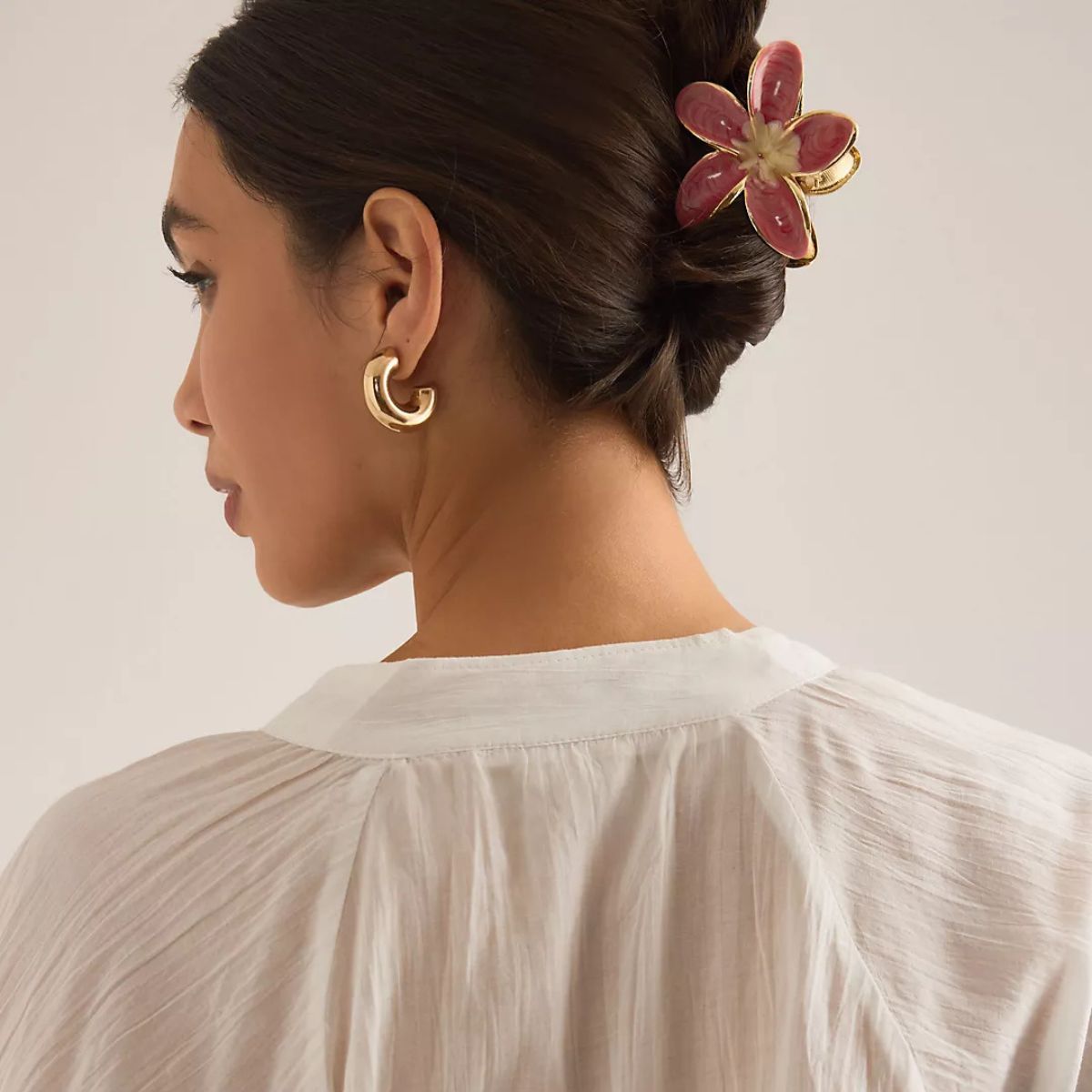 Anthropologie, Metal Flower Hair Claw Clip