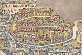 Fragment of the oldest floor mosaic map of the Holy Land