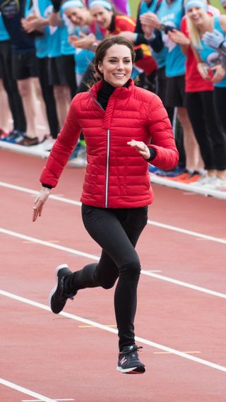 Catherine, Princess of Wales takes part in a race
