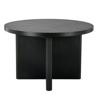 Better Homes & Gardens Lillian Fluted Round Expandable Dining Table, Black Wood Finish