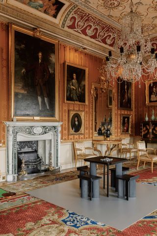 Cinnamon Room at Harewood House with installation by Mac Collins