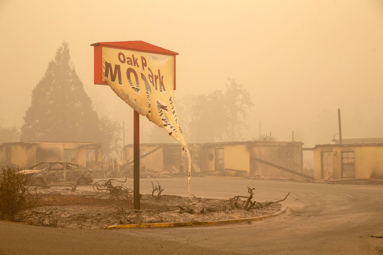 A destroyed motel.