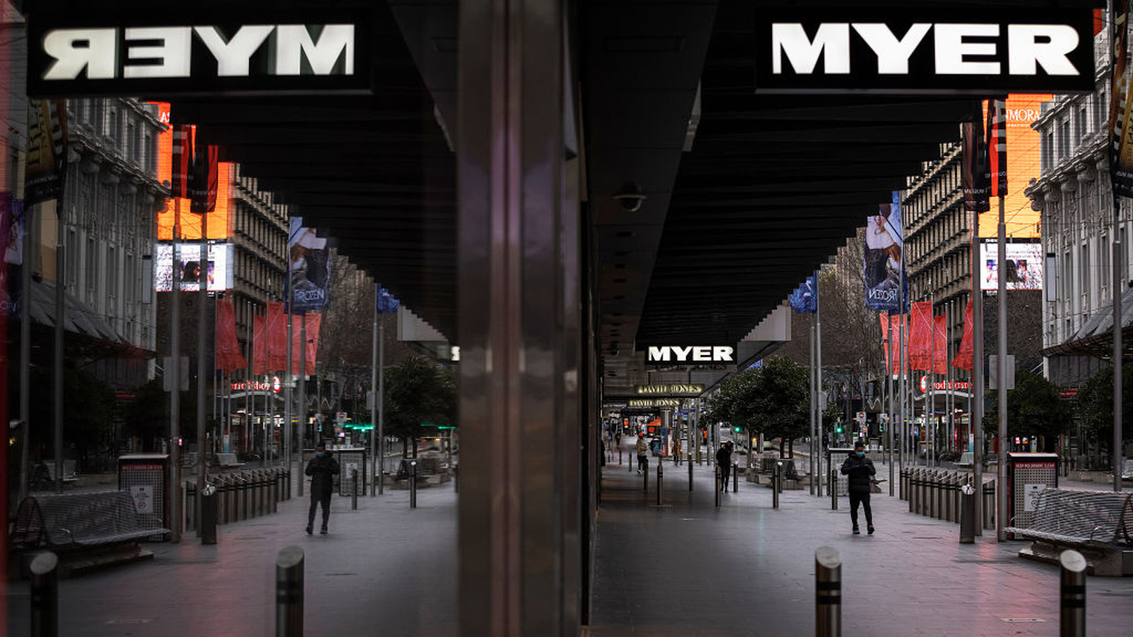 Myer storefront in Bourke Street Mall, Melbourne