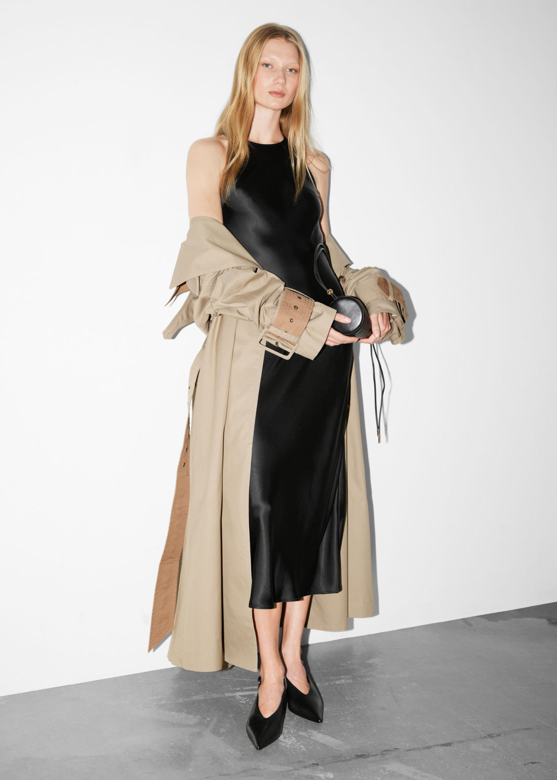 Slim Satin Midi Dress