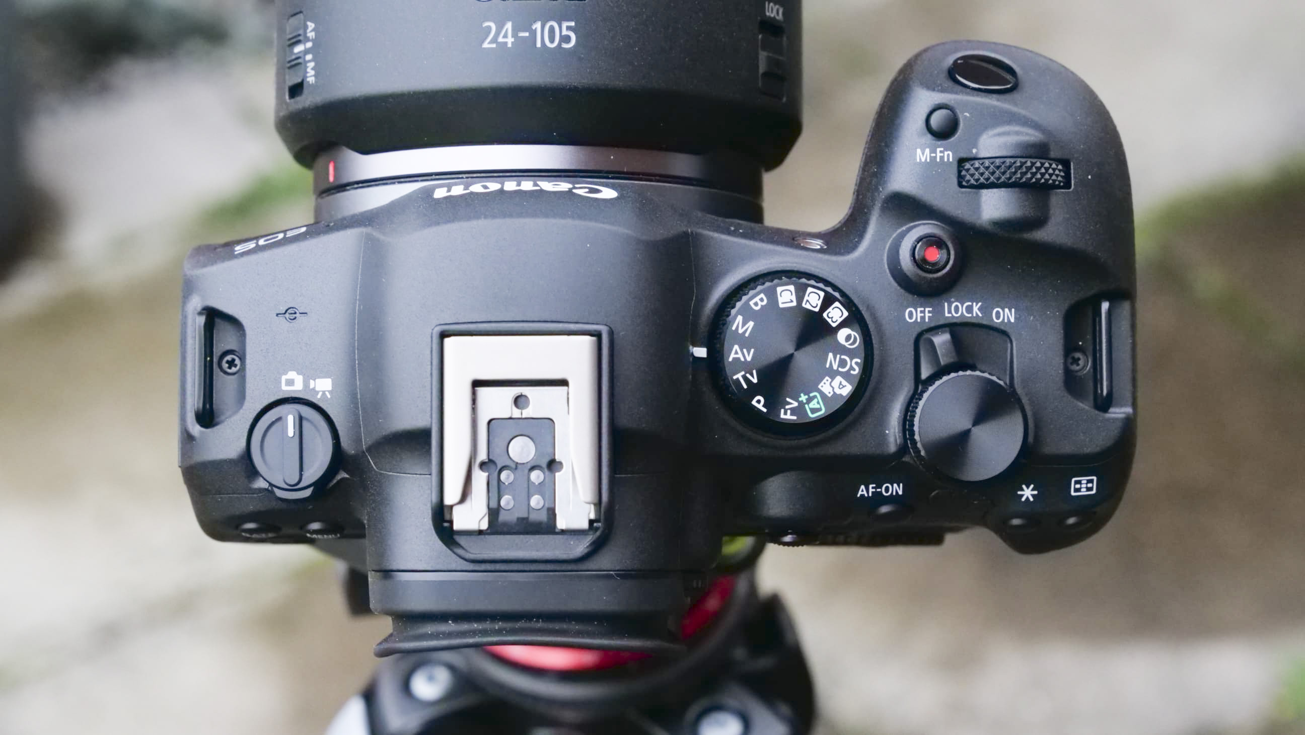 Canon EOS R6 II top plate from above