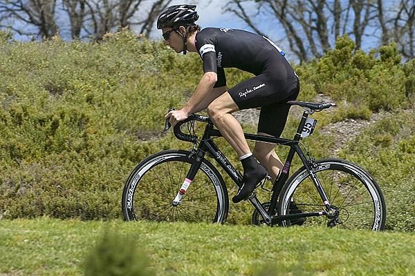 Simon Richardson (Rapha Condor) from Great Britian in action during the individual time trial.