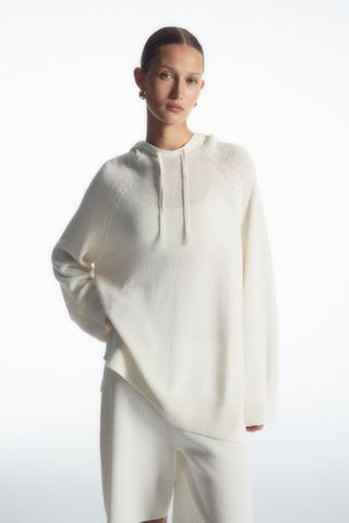 Knitted Linen-Blend Hoodie