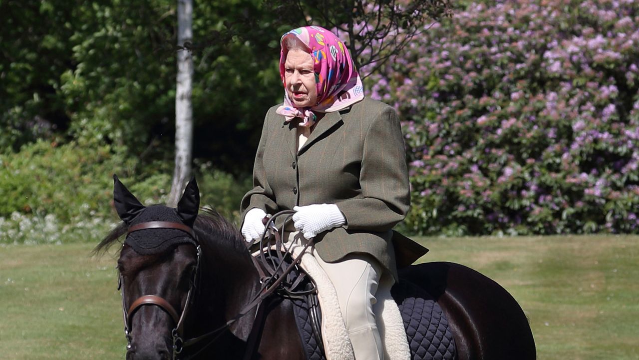 windsor, england may issue date sunday may 31, queen elizabeth ii rides balmoral fern, a 14 year old fell pony, in windsor home park over the weekend of may 30 and may 31, 2020 in windsor, england the queen has been in residence at windsor castle during the coronavirus pandemic photo by steve parsons wpa poolgetty images