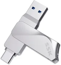SSK 256GB USB C Flash Drive Dual Drive 2 in 1