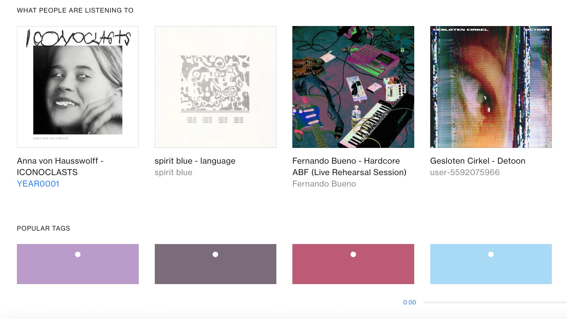A screenshot of the website of the Nina music download store.