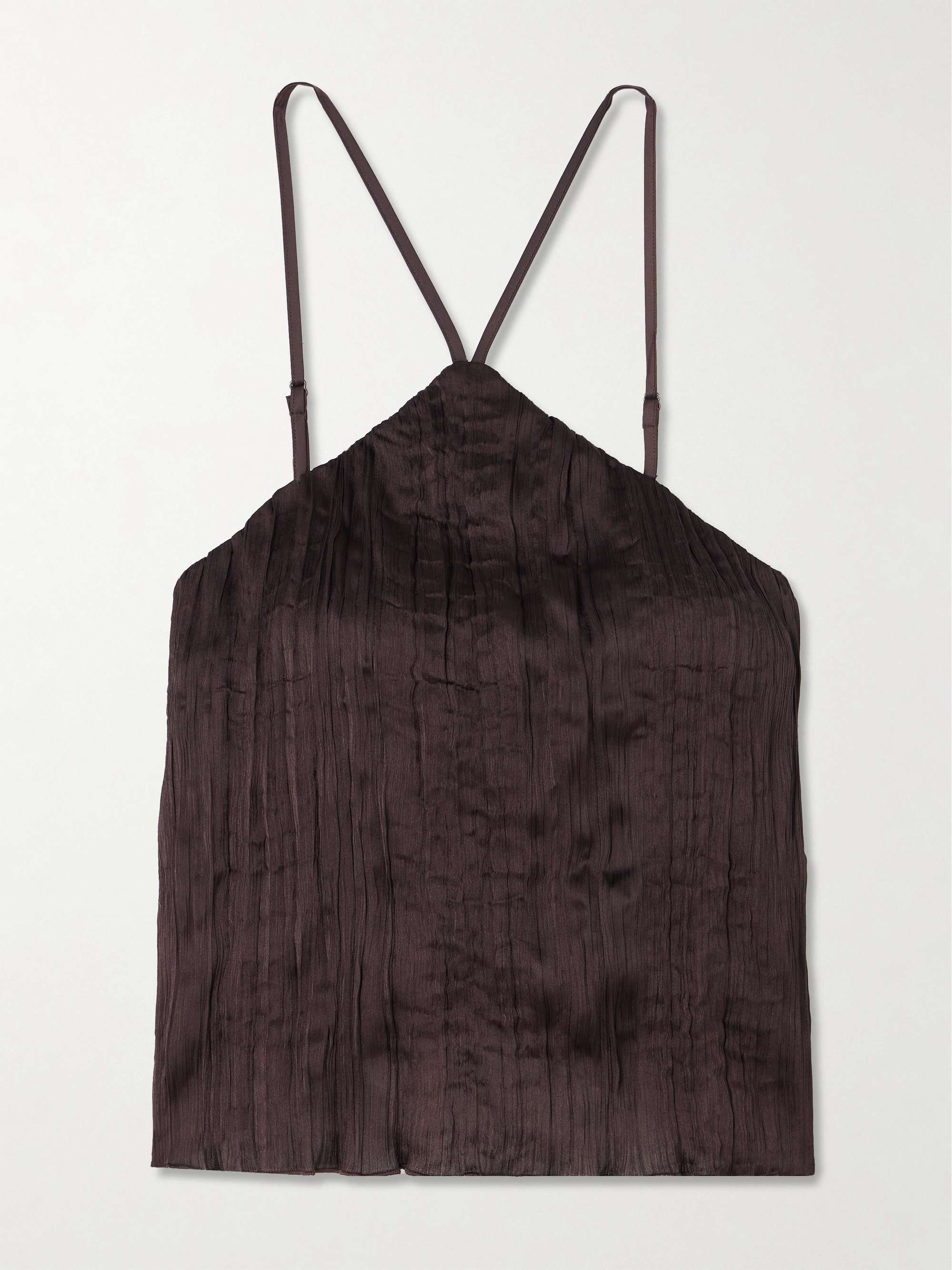 Akari Pliss&amp;eacute;-Satin Top