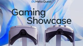 Quest 2 and Quest 3 headsets below the Mega Gaming Showcase logo