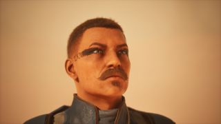 The custom created character in Dune Awakening