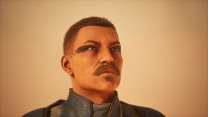 The custom created character in Dune Awakening
