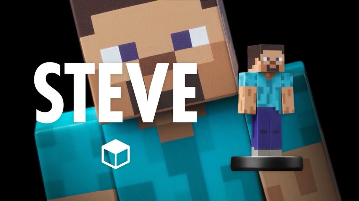 Steve from Minecraft amiibo promotional image