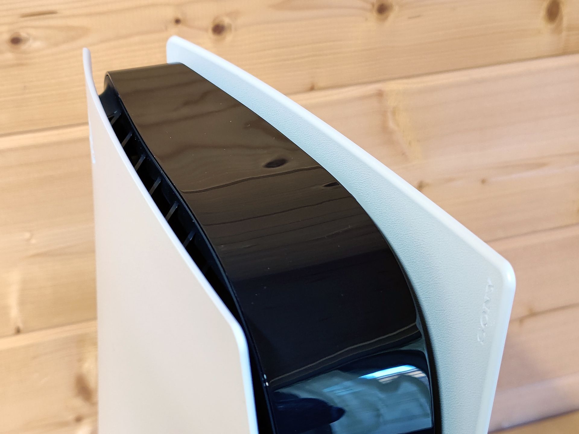 The PlayStation 5 console shown up close.