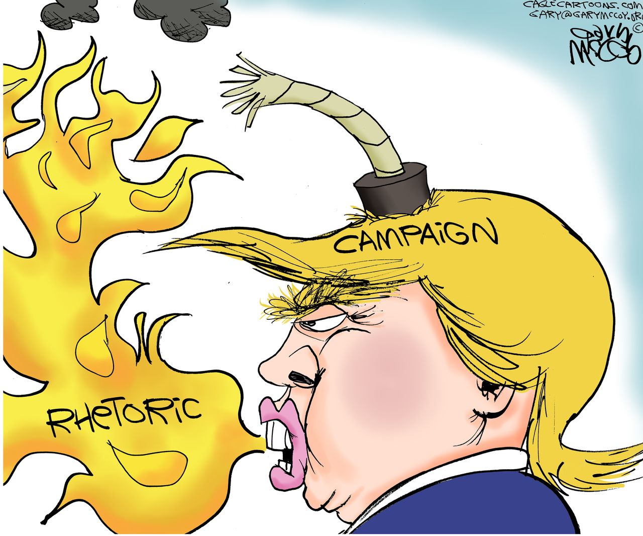 Political cartoon U.S. Donald Trump 2016