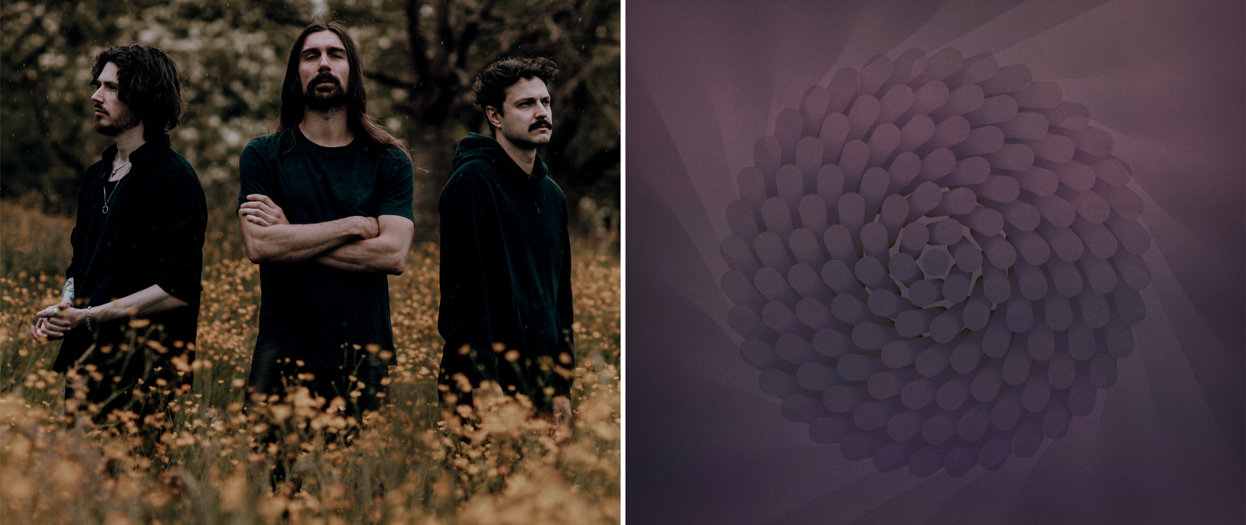 Psychonaut in 2025, next to the artwork for their album World Maker