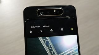 The Samsung Galaxy A80 with a pop-up array 
