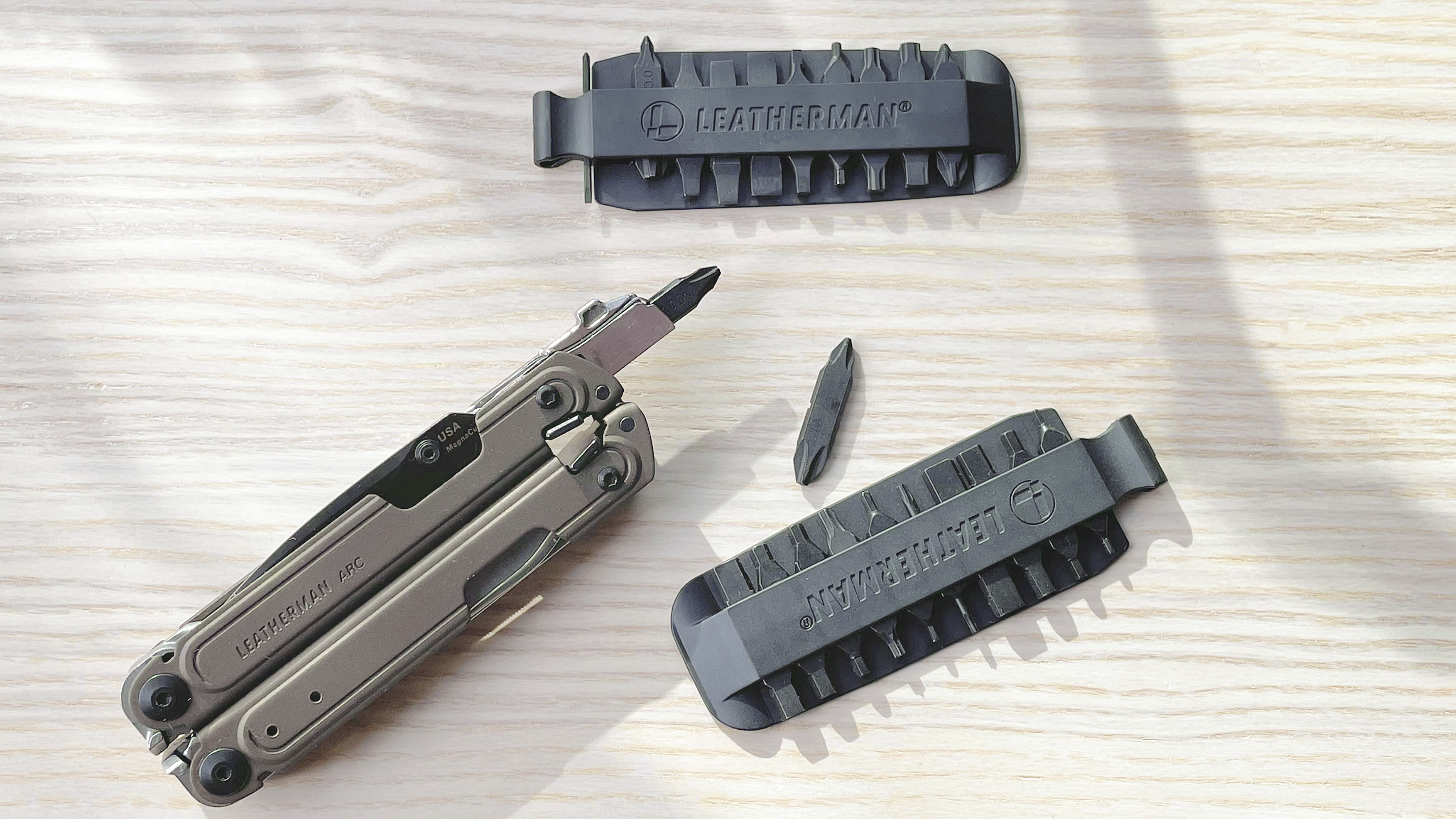 Close-up of the Leatherman Arc multi-tool