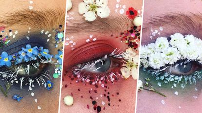 Eye, Eyelash, Organ, Iris, Flower, Plant, Photography, Wildflower, Eyelash extensions, Fashion accessory, 