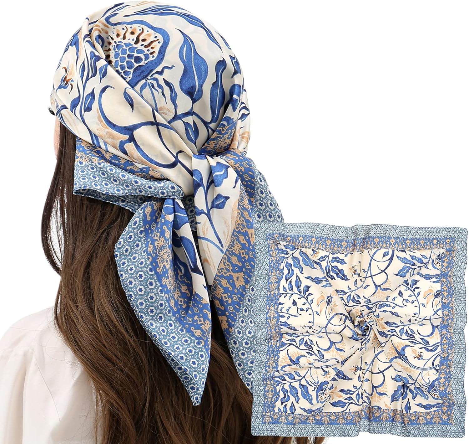 Riiqiichy Womens Head Hair Scarf Like Satin Silk Scarf Sleeping Hair Wrapping Night 27.5&quot;