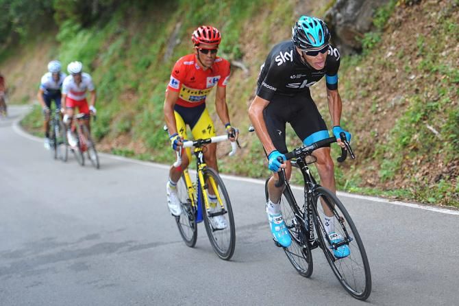 Chris Froome pushed the pace but could not drop Alberto Contador on the final climb of stage 16