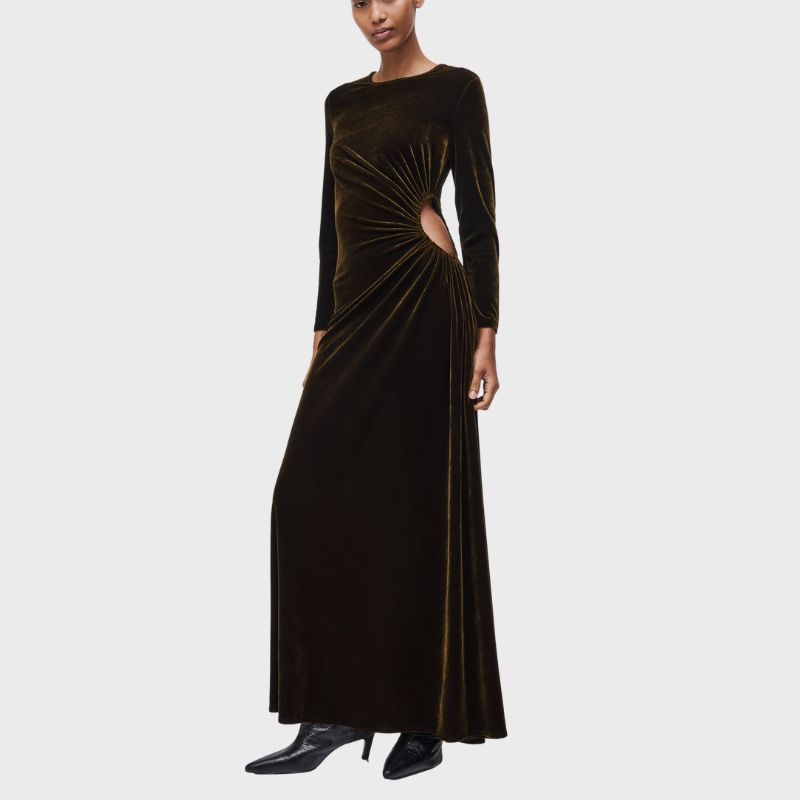 Image of green velvet dress