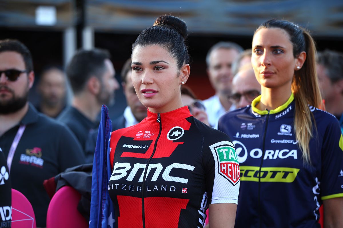 No surprise to see podium hostesses at the team presentation