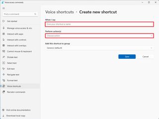 Voice Access create shortcut