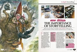 Storytelling feature page spread