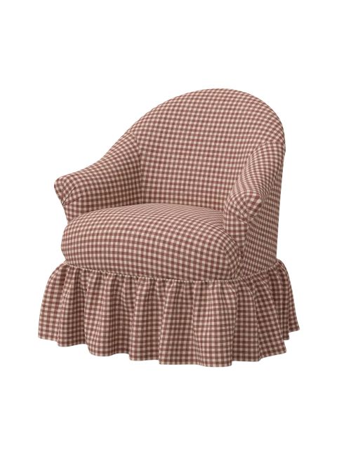 Ruffle Skirt Accent Chair With Swivel