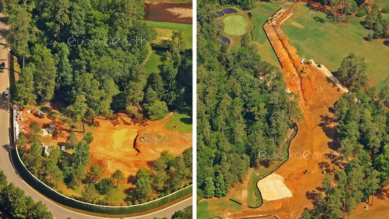 Augusta National pictured from above showing work