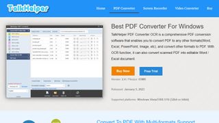 Website screenshot for TalkHelper PDF Converter