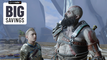 Kratos and Atreus in God of War Ragnarok with deal