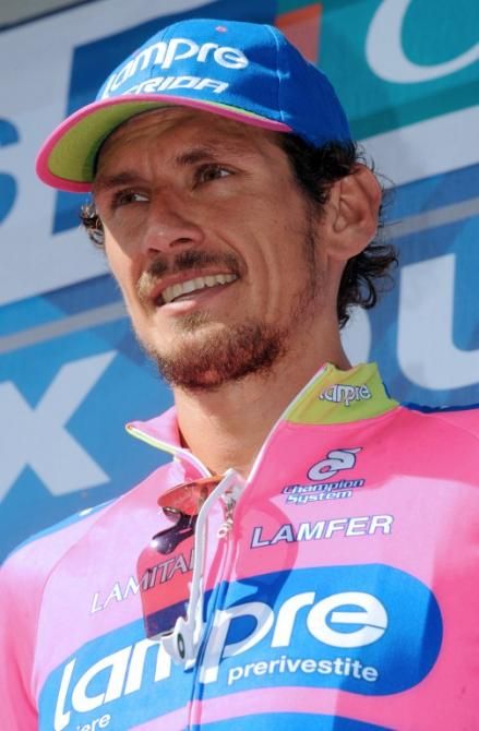 Filippo Pozzato (Lampre-Merida) on the top step of the podium