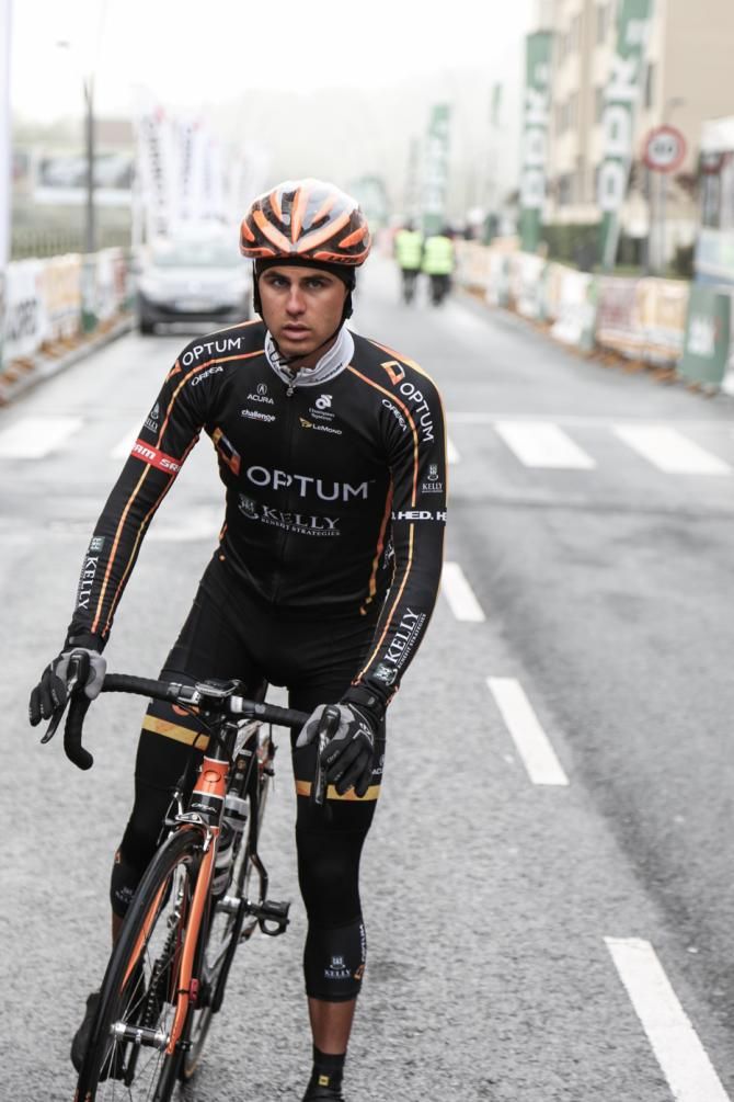 Jesse Anthony wearing his typically intense expression at the Klasika Primavera de Amorebieta start line