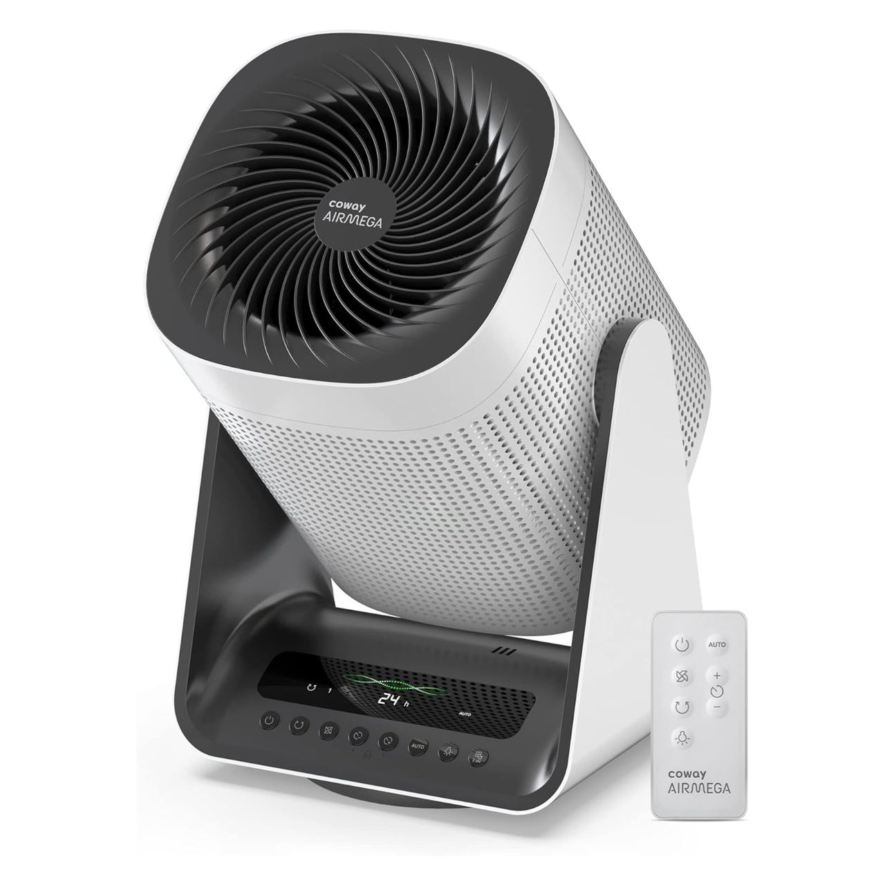 Coway Airmega Aim air purifier against white background